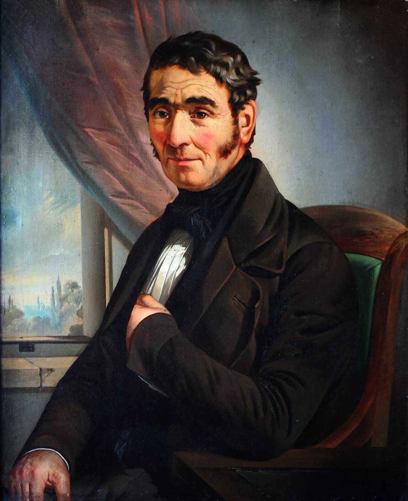 Biedermeier Portrait d'un gentilhomme