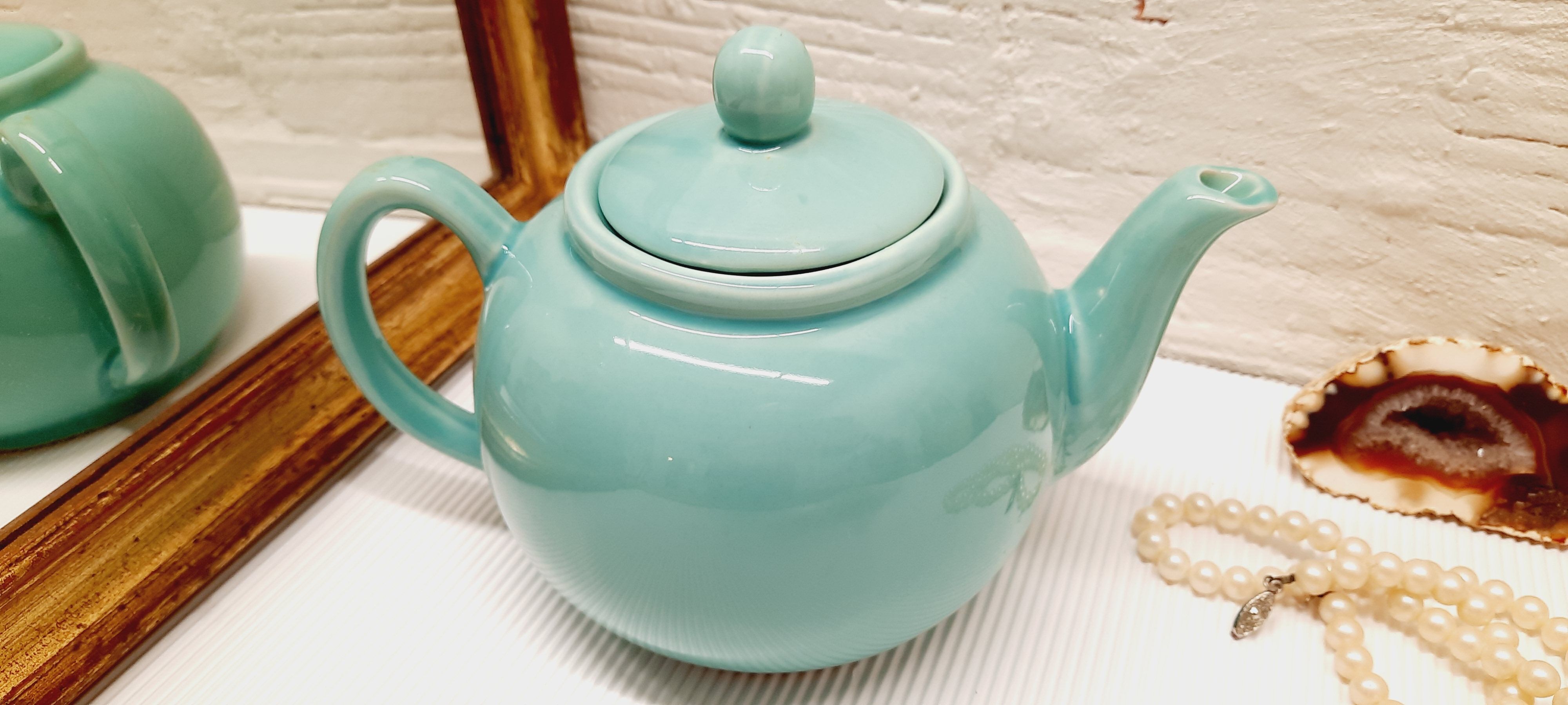 Celadon green teapot