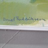 Bengt Fredriksson (1932-2000), Swedish Modern Landscape, Oil on Canvas, 1980s, Framed