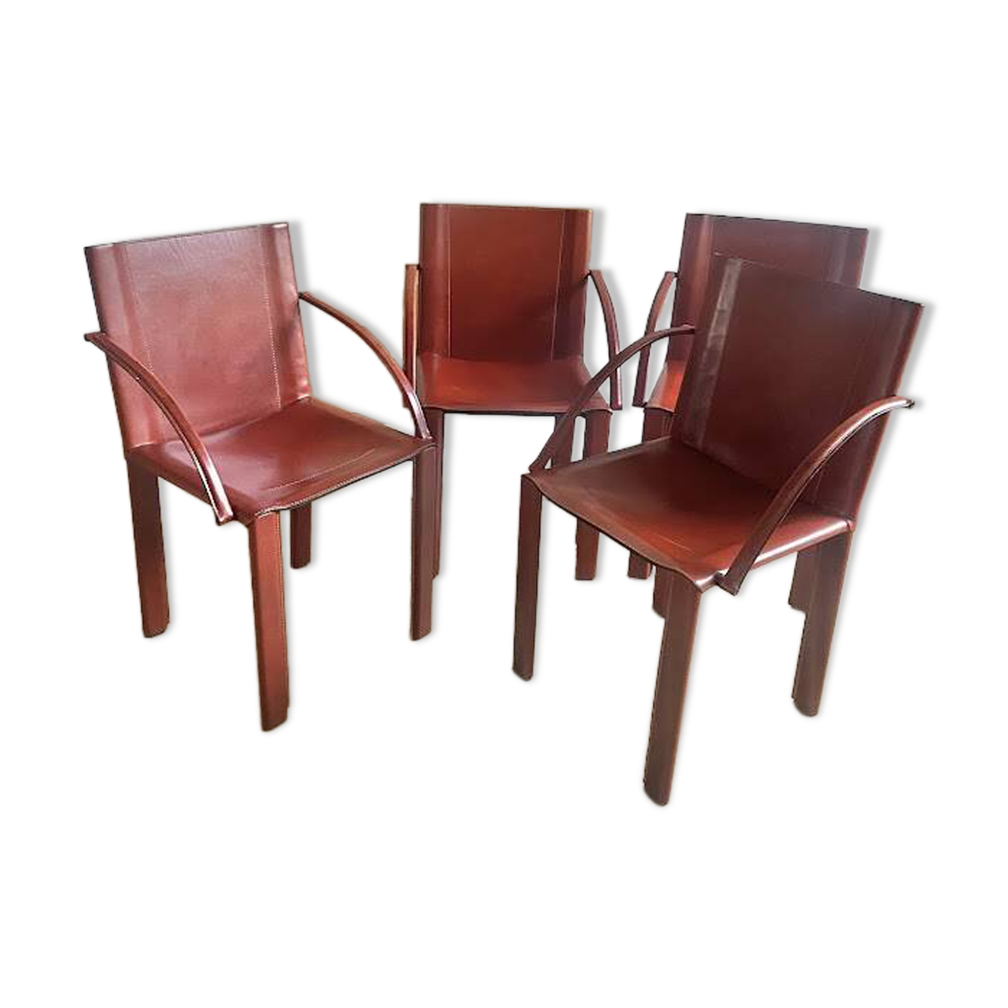 Set of 4 Carlo Bartoli chairs – Manufacturer Matteo Grassi – Coral model