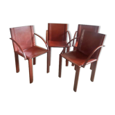 Set of 4 Carlo Bartoli chairs – Manufacturer Matteo Grassi – Coral model