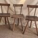 Wooden tripod chairs raw art