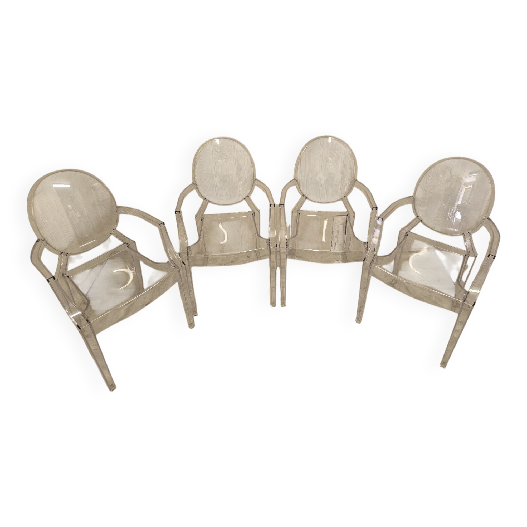 4 fauteuils Philippe Starck model Louis Ghost par Kartell