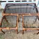 Table basse maugrion bambou, verre et cuir