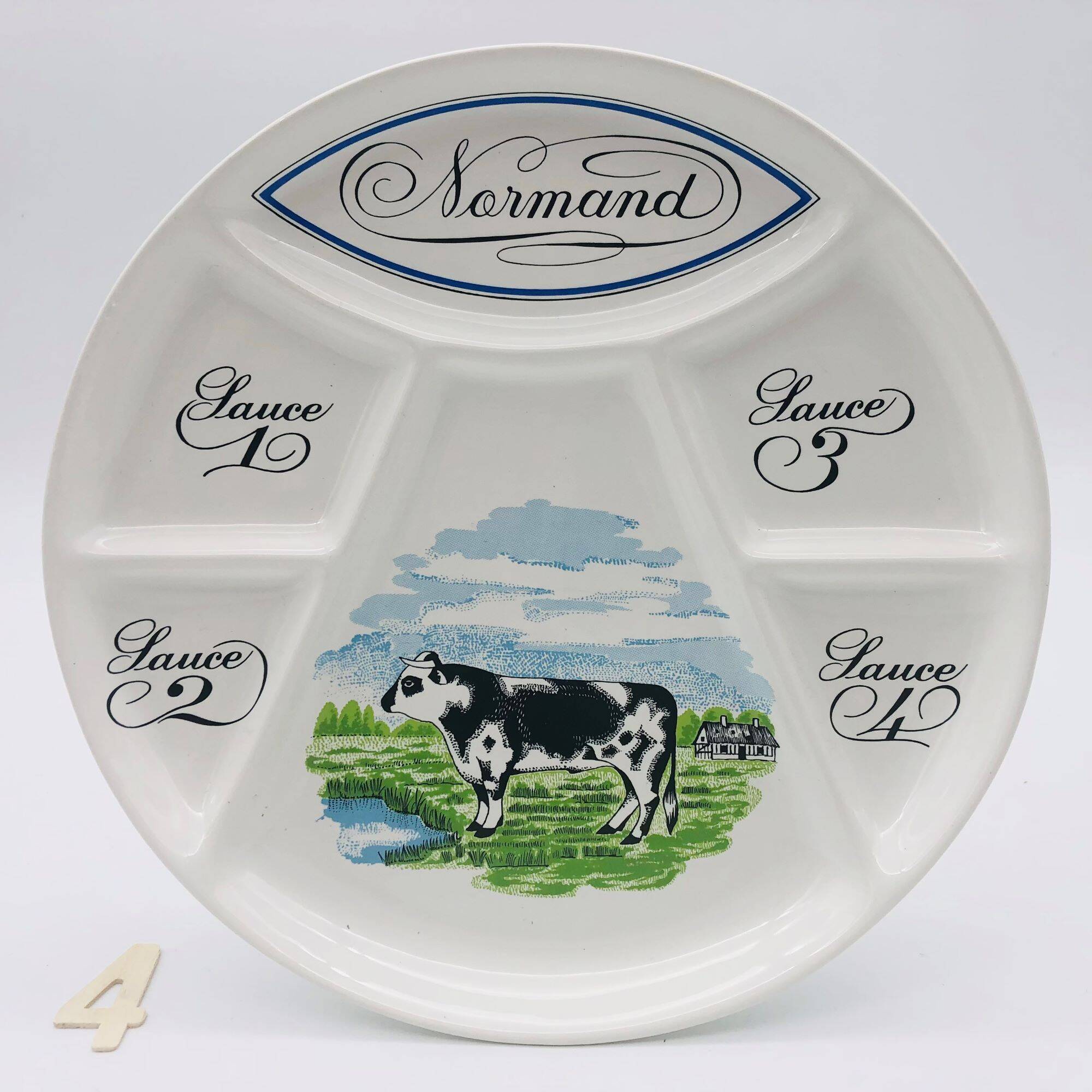 6 Bourguignonne fondue plates, Porcelain and Earthenware from Auteuil - Paris.