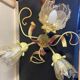 Ancien luminaire applique plafonnier florentine bouquet floral design 1970