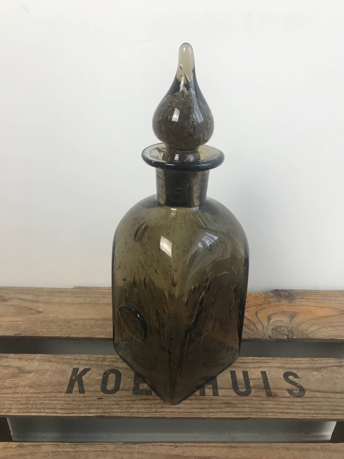 Old carafe from the 60s/70s in bubbled glass