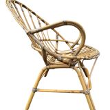 Pair of rattan armchairs from the 60s