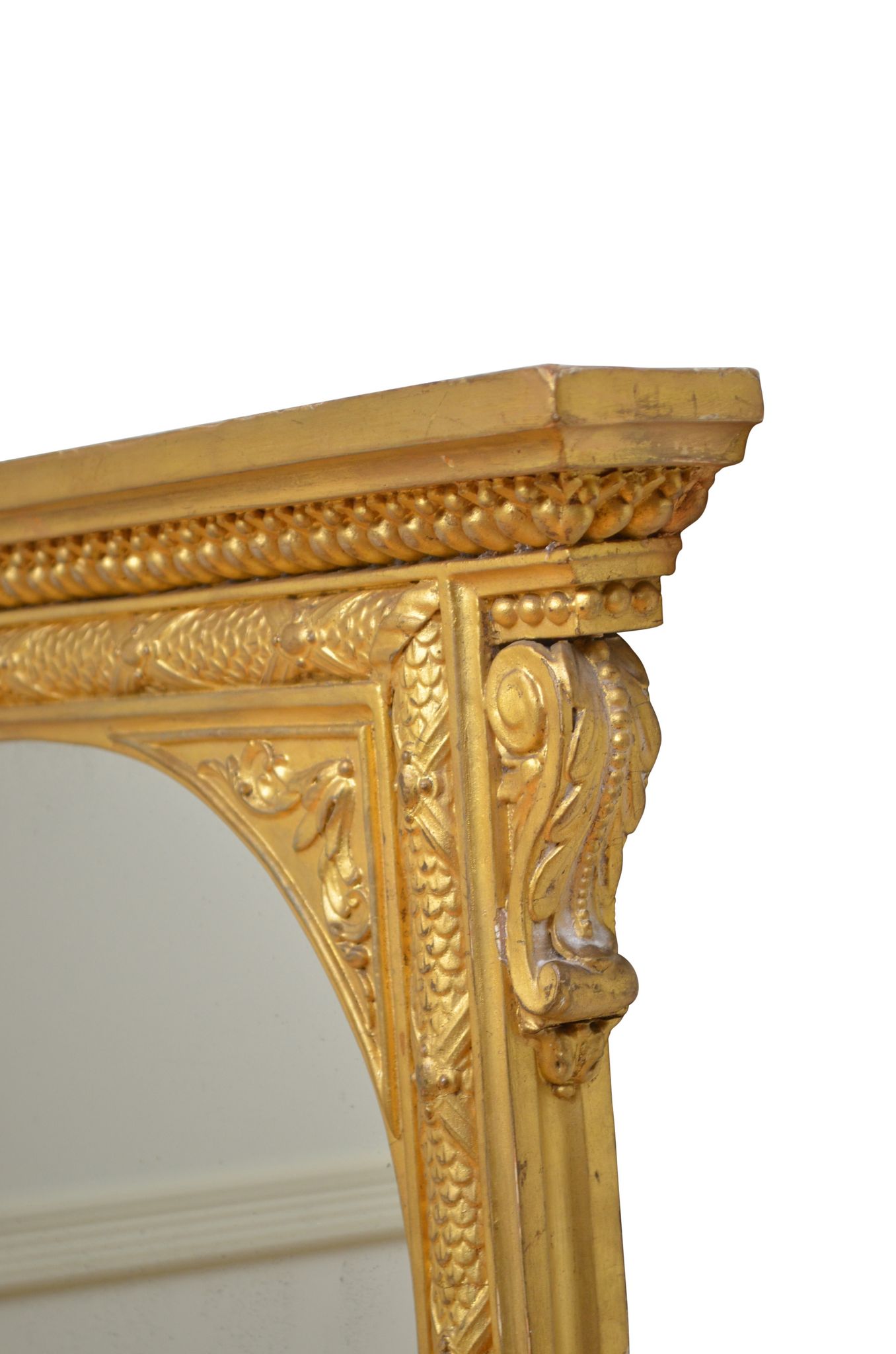 Miroir de cheminée victorien doré