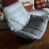 Vintage Swedish leather armchair signed Nelo