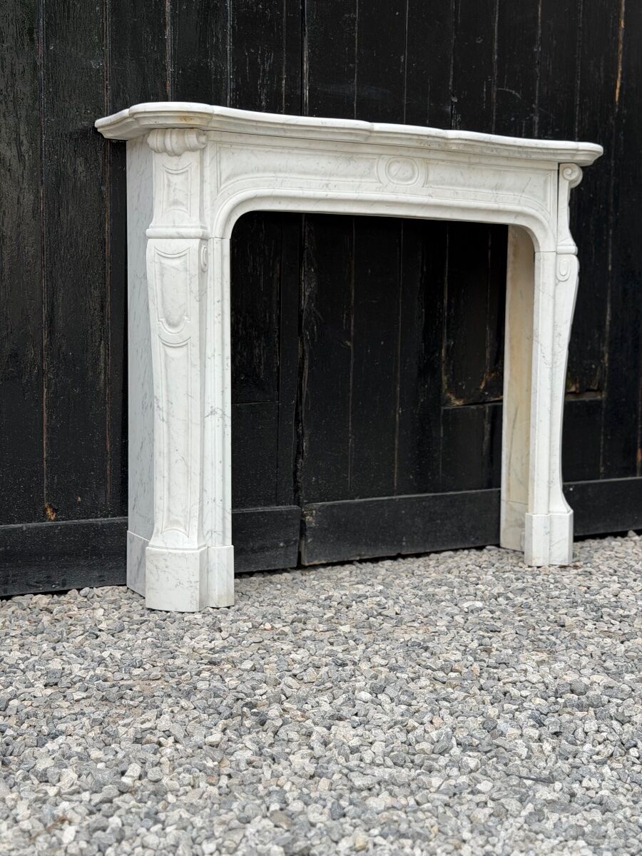 Louis XV style Carrara marble fireplace circa 1900