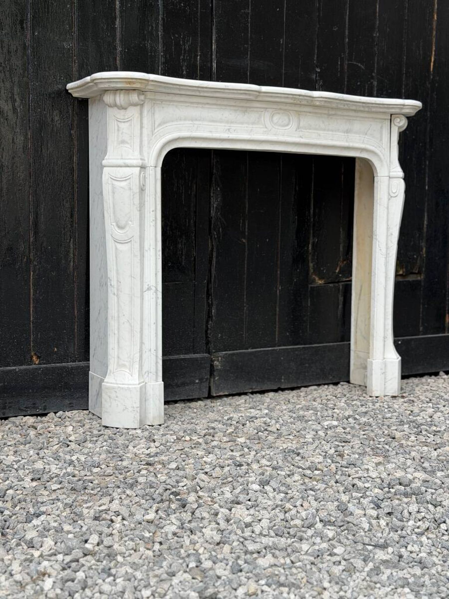 Louis XV style Carrara marble fireplace circa 1900