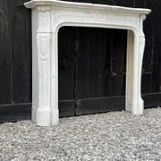Louis XV style Carrara marble fireplace circa 1900