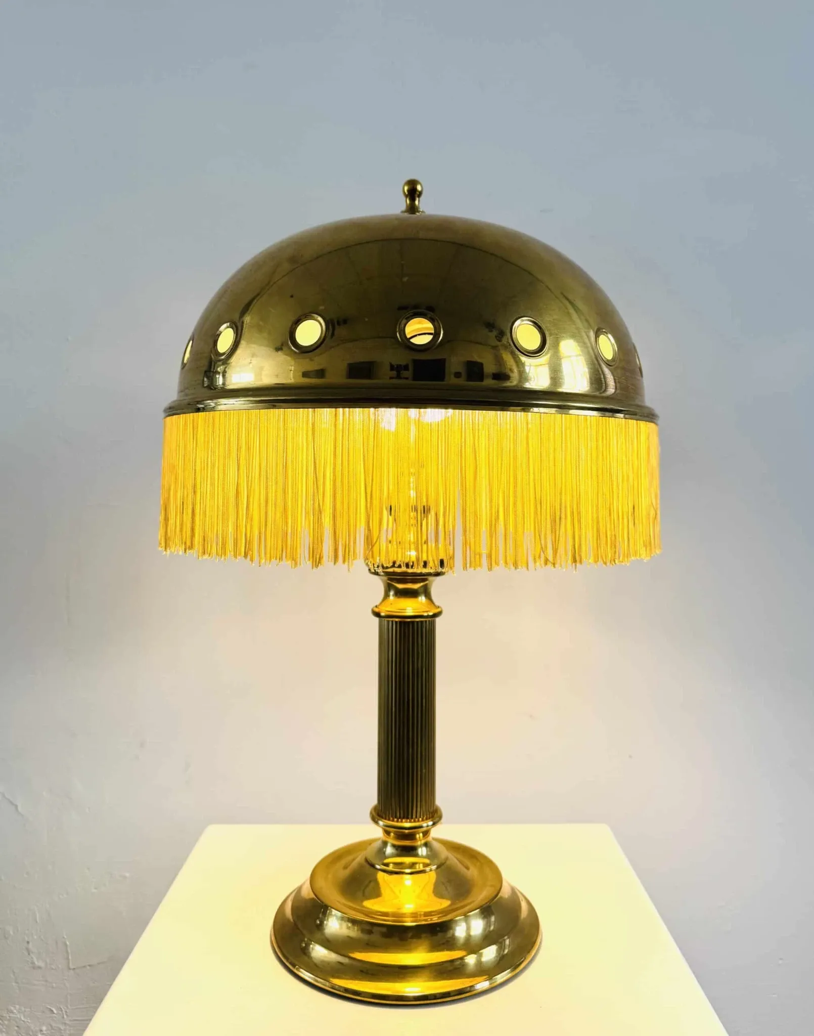 Brass Mushroom Table Lamp By Sölken Leuchten, Germany, Circa 1960S