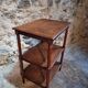 Vintage 1920s side table – Three-tiered shelf in French oak with turned legs.