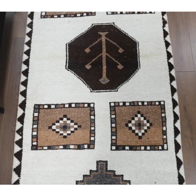 Vintage Turkish Oushak Handmade Wool Runner 100x365