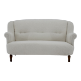 1940s 2-Seater Sofa in Sheepskin Fabric, Czechoslovakia