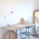Wood and metal desk circa the 1950s.
