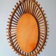 1960s rattan sun mirror