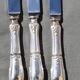 12 table knives in silver metal decor rocaille louis xv