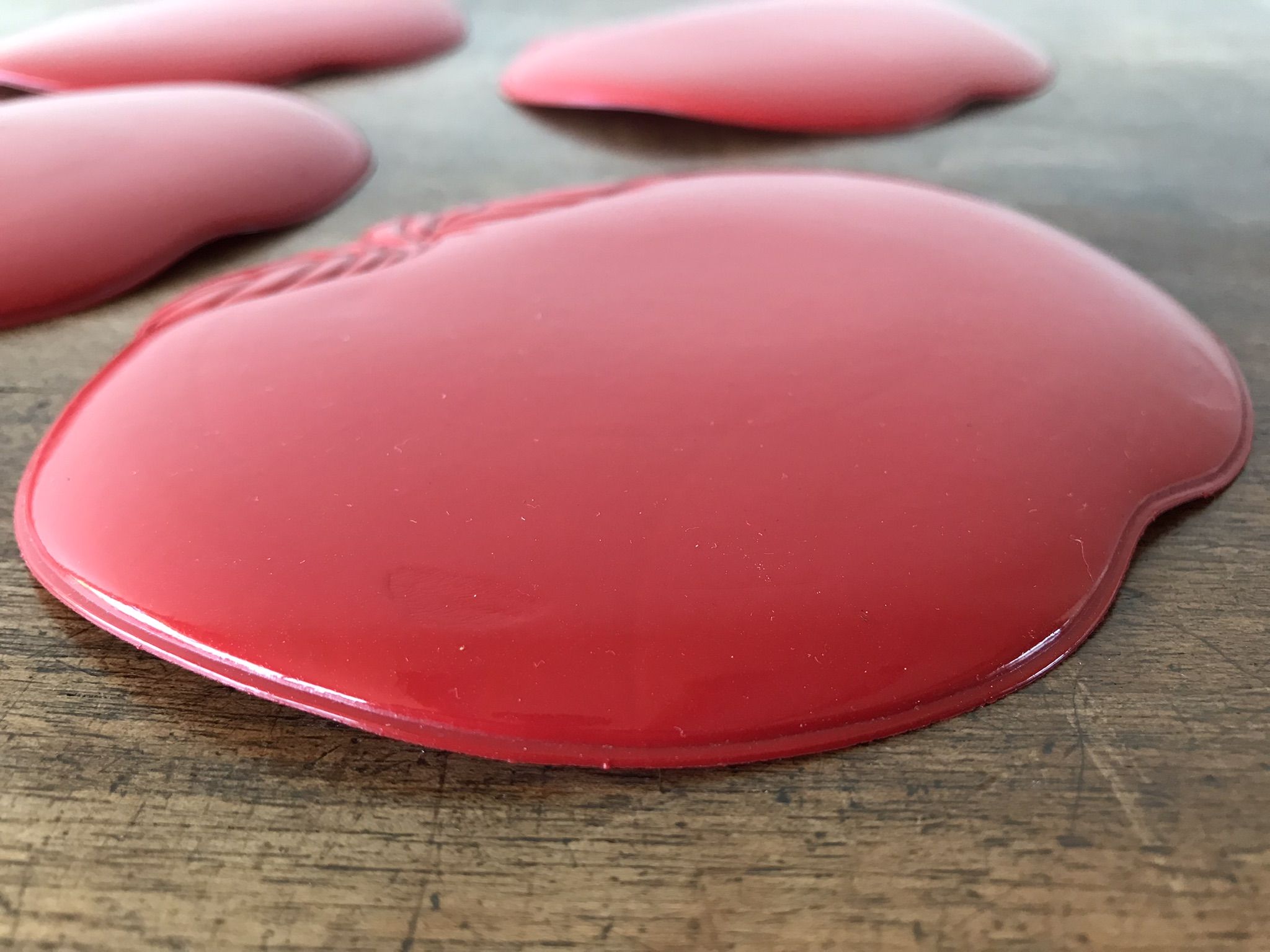 6 dessous de verre rouge vintage
