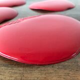 6 vintage red coasters