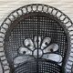Emmanuelle armchair, peacock tail, rattan, wenge, vintage, 70s