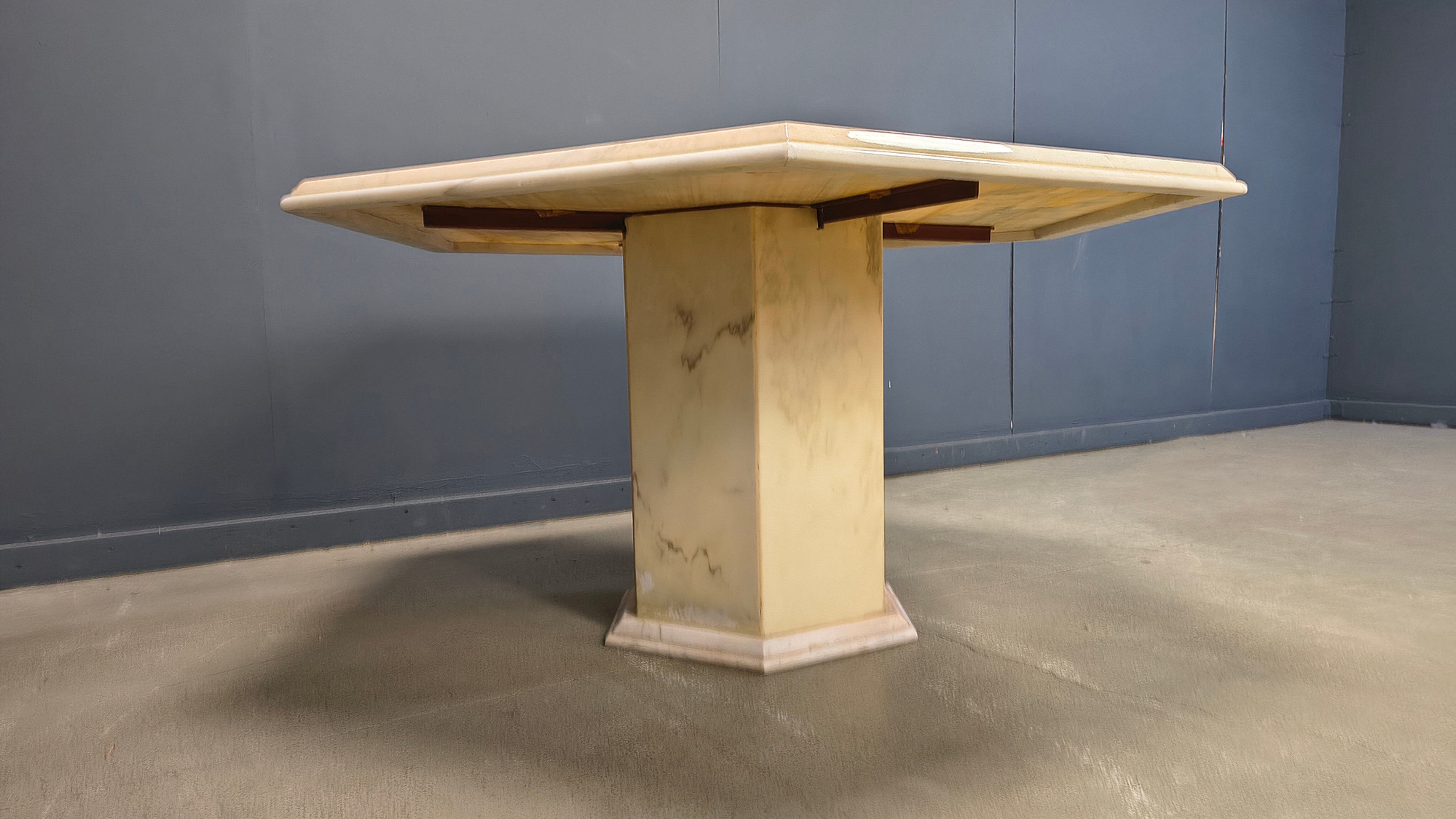 Octagonal Italian marble dining table 1970s