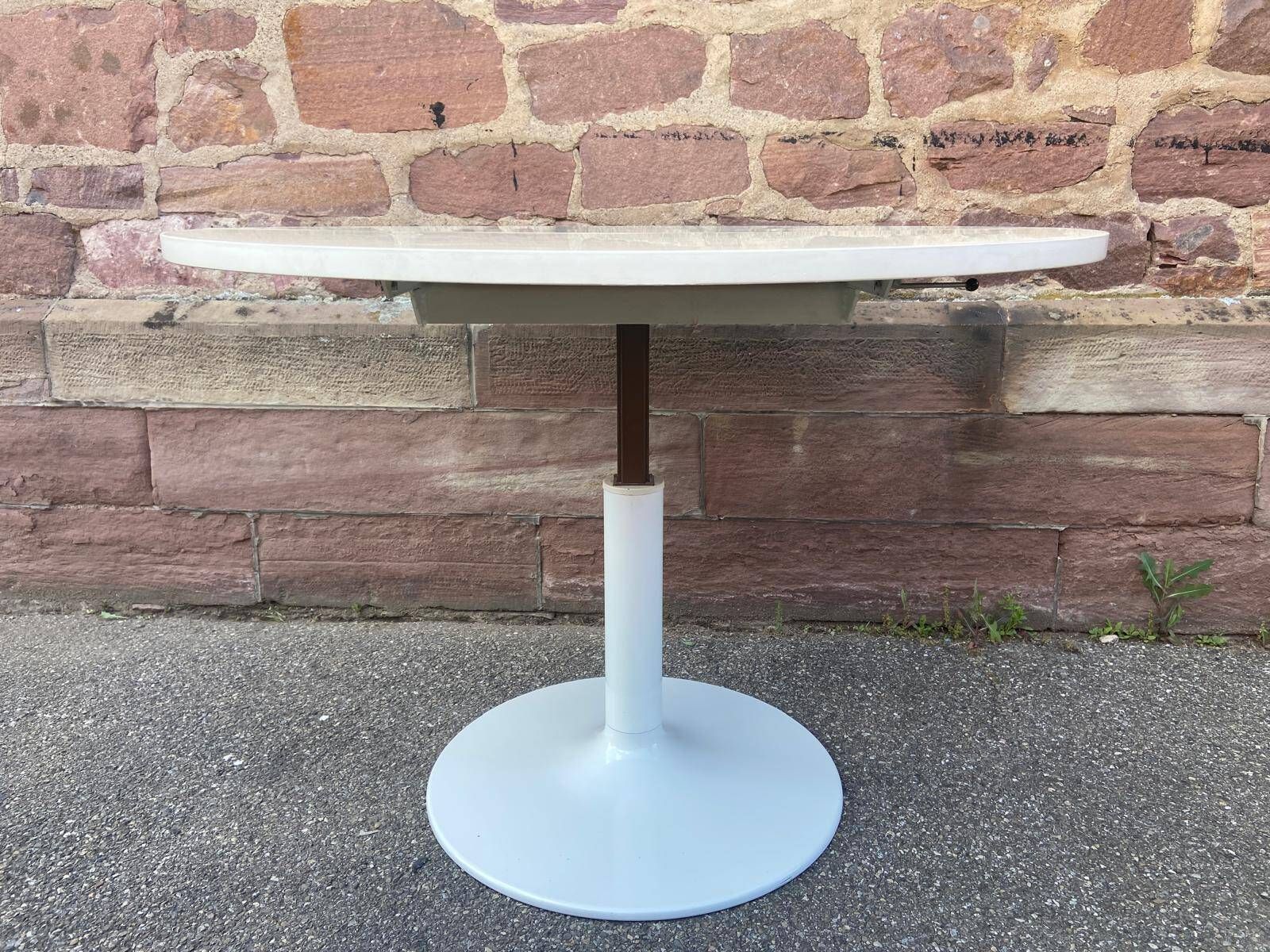 Modular table with cast iron tulip leg system brand jer fonderie chenesseau orléans 1970