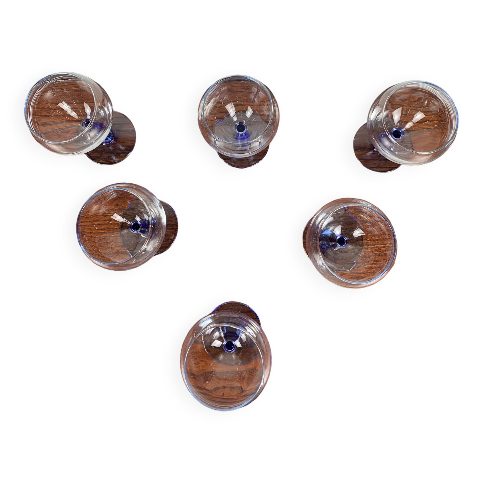 Lot de 6 verre à pied bleu