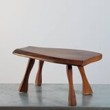 Vintage wooden brutalist milk stool