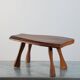 Vintage wooden milk stool in brutalist style