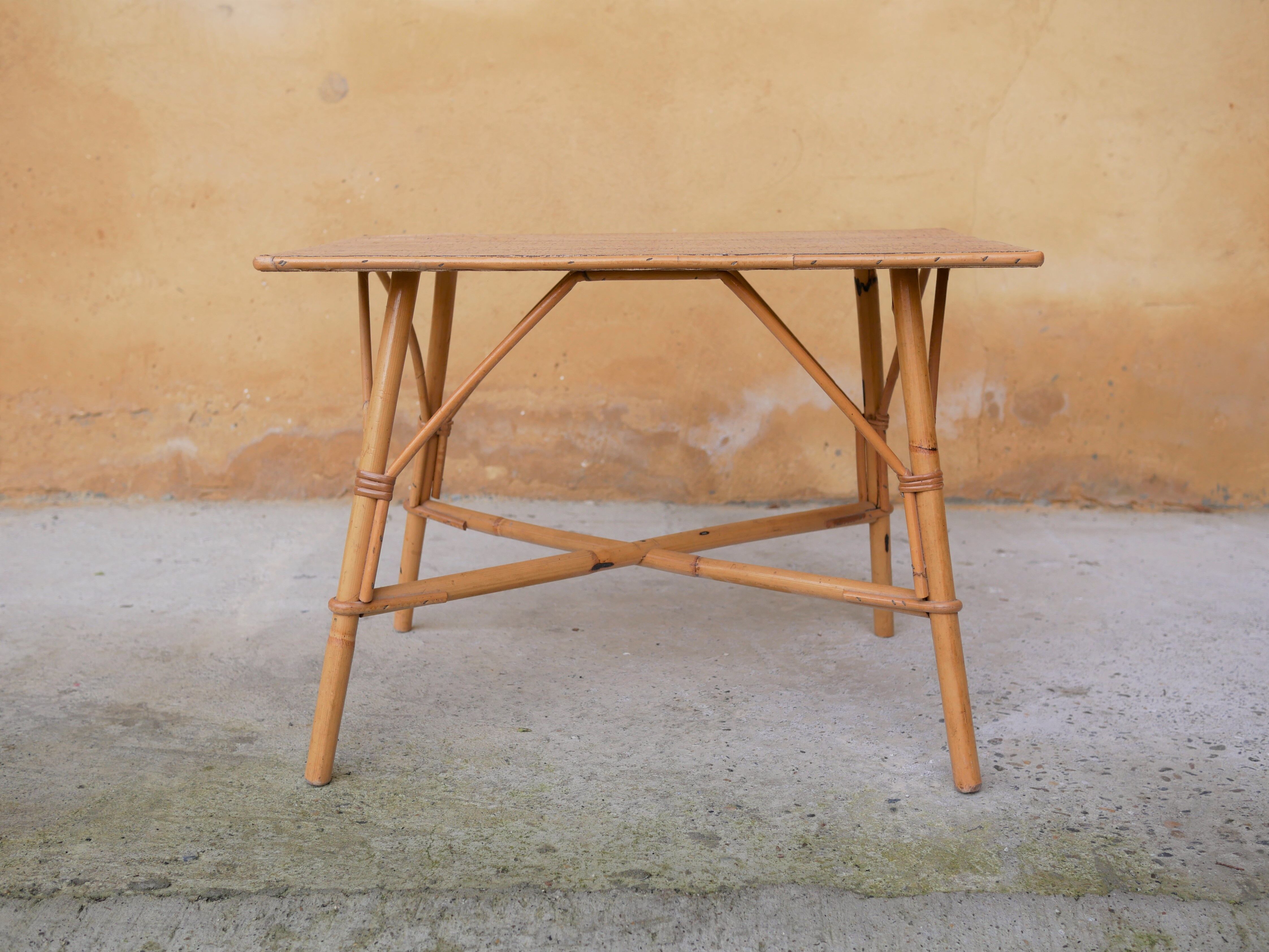 Vintage rattan coffee table