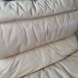 Modular sofa in leather and suede