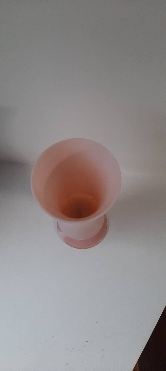 Powder pink opaline vase