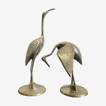 Couple d'oiseaux en laiton