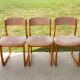Lot de 3 chaises traineau SELF , dlg de Baumann , 1970'