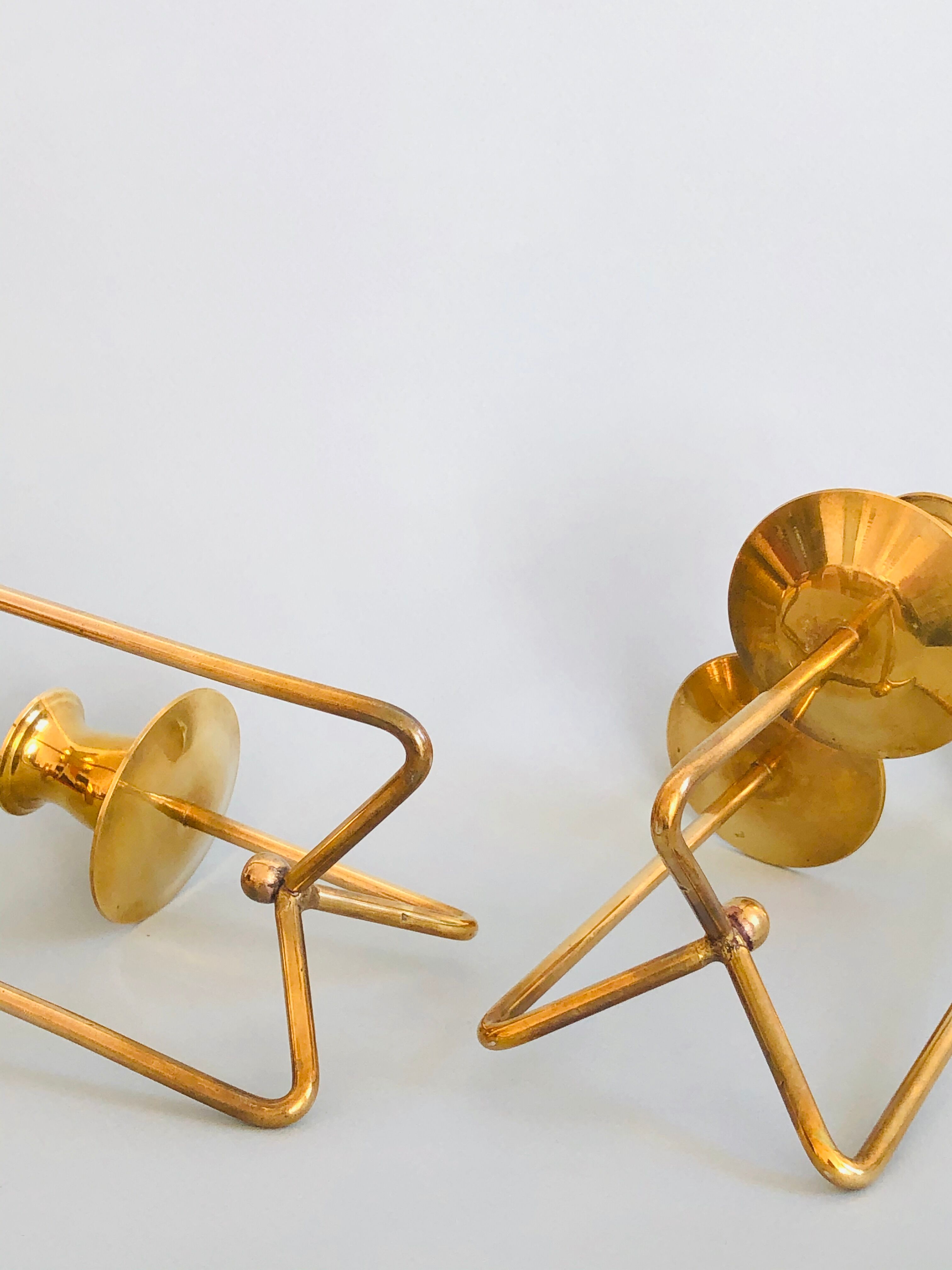 Pair of Danish brass candlesticks