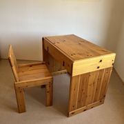 Massive pine teenage desk Roche and Bobois 1980s