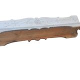 Antique Liberty painted, shaped and engraved wooden flowerpot holder