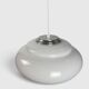 Suspension UFO in white opal with steps and chrome metal