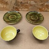 Paire ancienne tasse st clement safari céramique jaune vintage