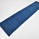 Blue Striped Pattern Kilim Runner Rug, 68x320Cm