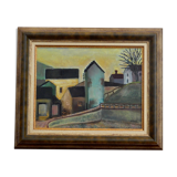 Painting hamlet in winter