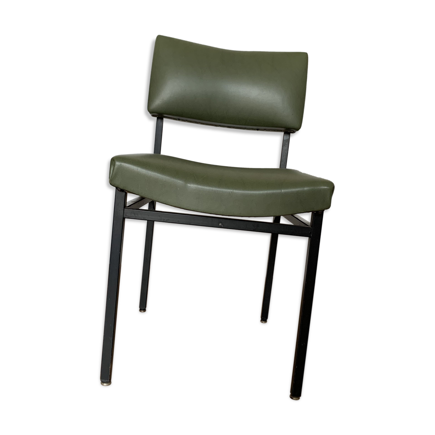 green and metal skai chair