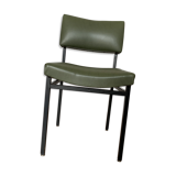 Chaise skaï vert et métal