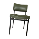 Chaise skaï vert et métal