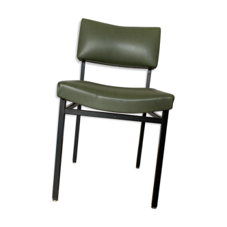 Chaise skaï vert et métal