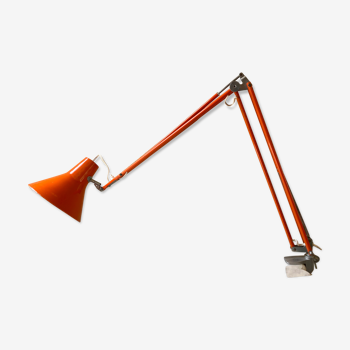 Lampe de bureau architecte aluminor France vintage années 70 orange