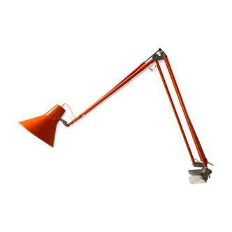 Office lamp architect aluminor France vintage 70s orange